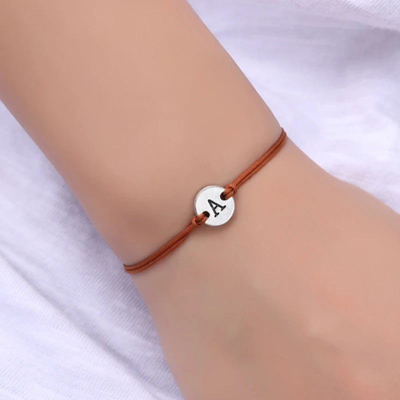 Initial Disc Charm Bracelet