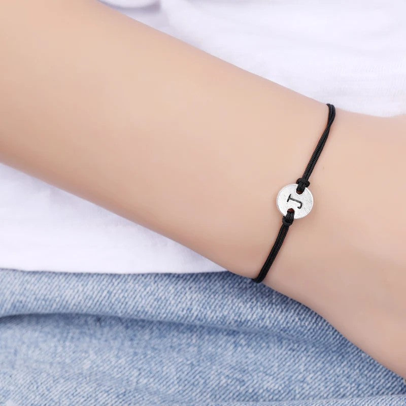 Initial Disc Charm Bracelet