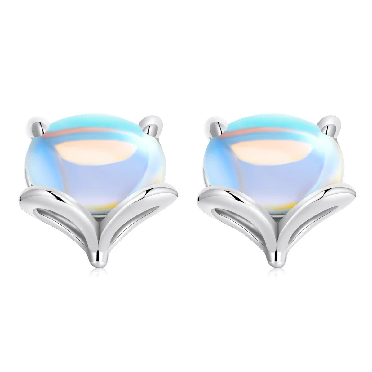 Iridescent Fox Stud Earrings