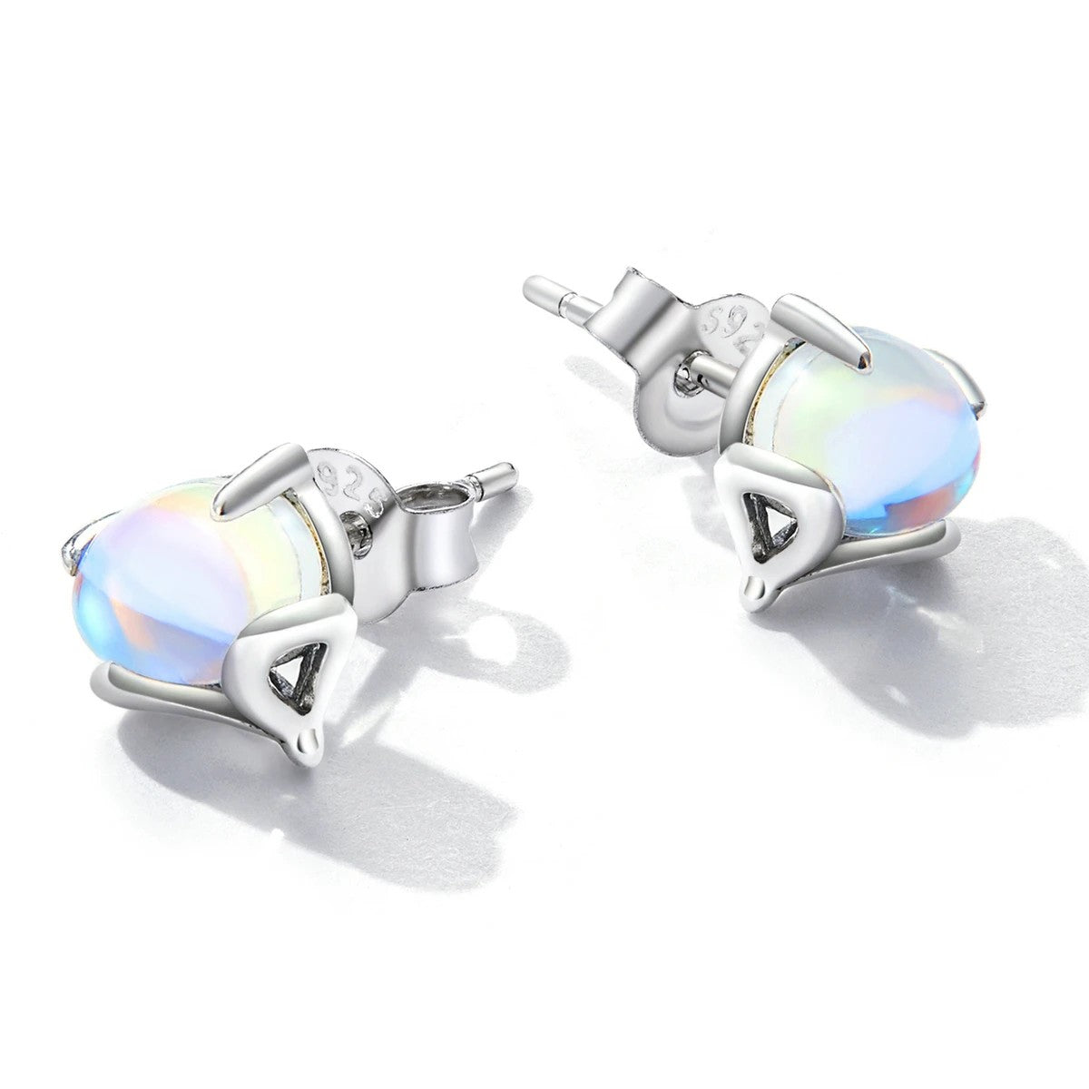 Iridescent Fox Stud Earrings