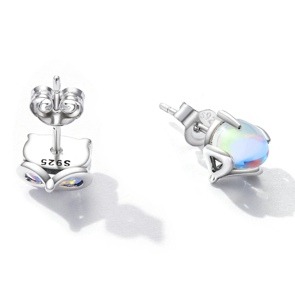 Iridescent Fox Stud Earrings