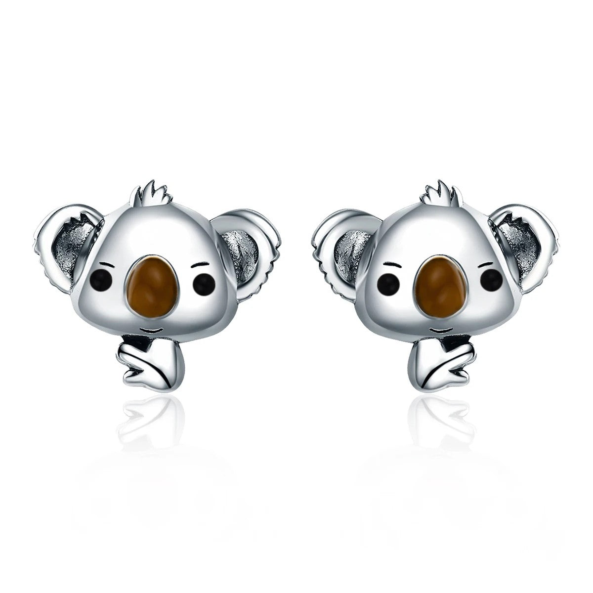 Brown Nose Koala Stud Earrings