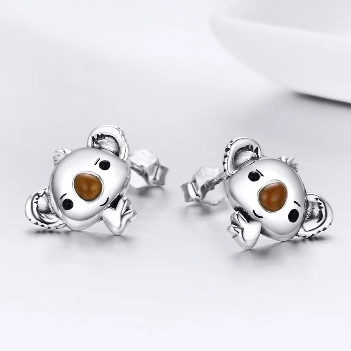 Brown Nose Koala Stud Earrings