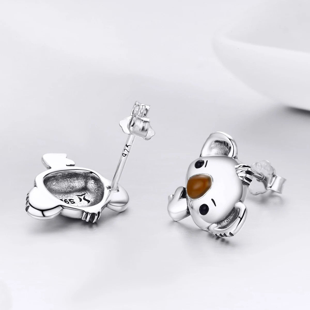 Brown Nose Koala Stud Earrings
