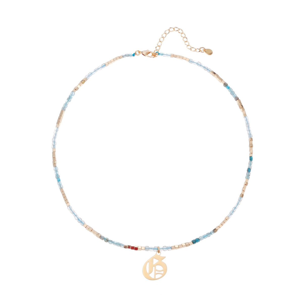 Old English Initial Beaded Necklace