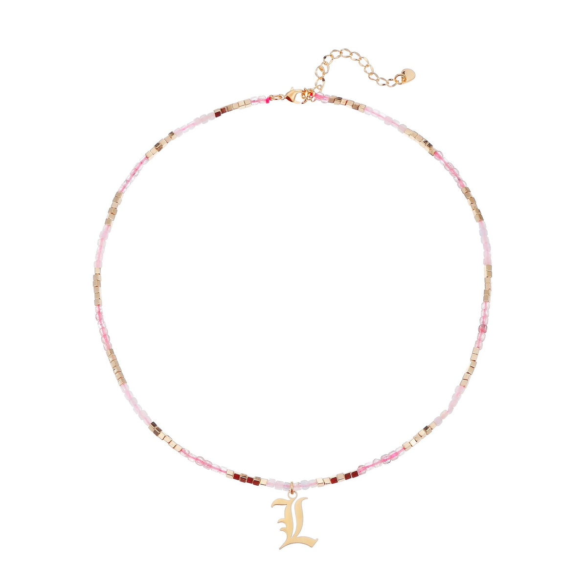Old English Initial Beaded Necklace