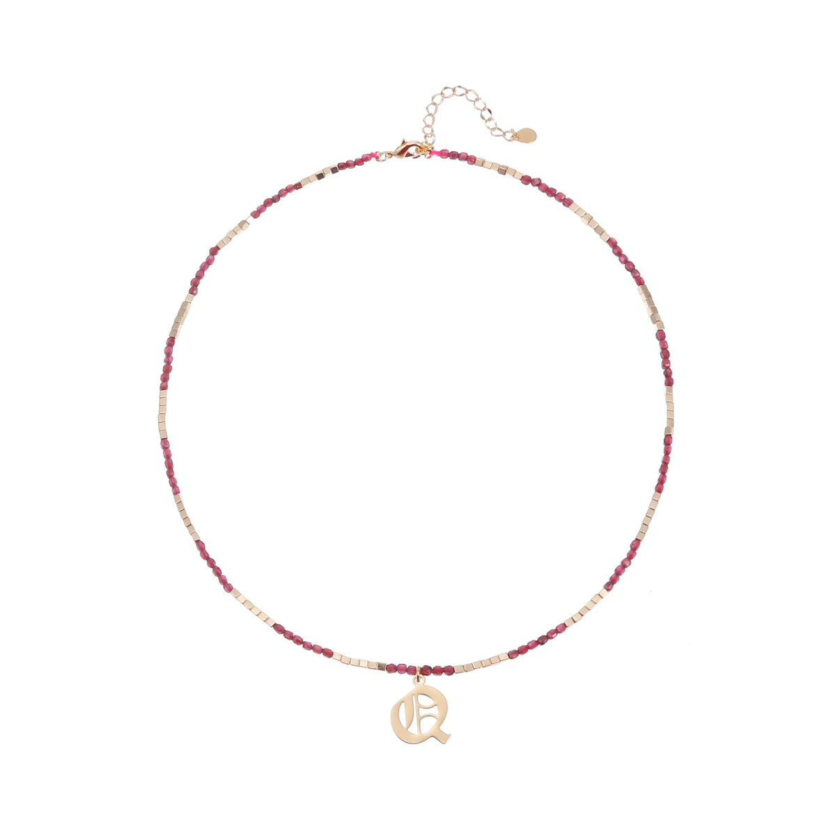 Old English Initial Beaded Necklace