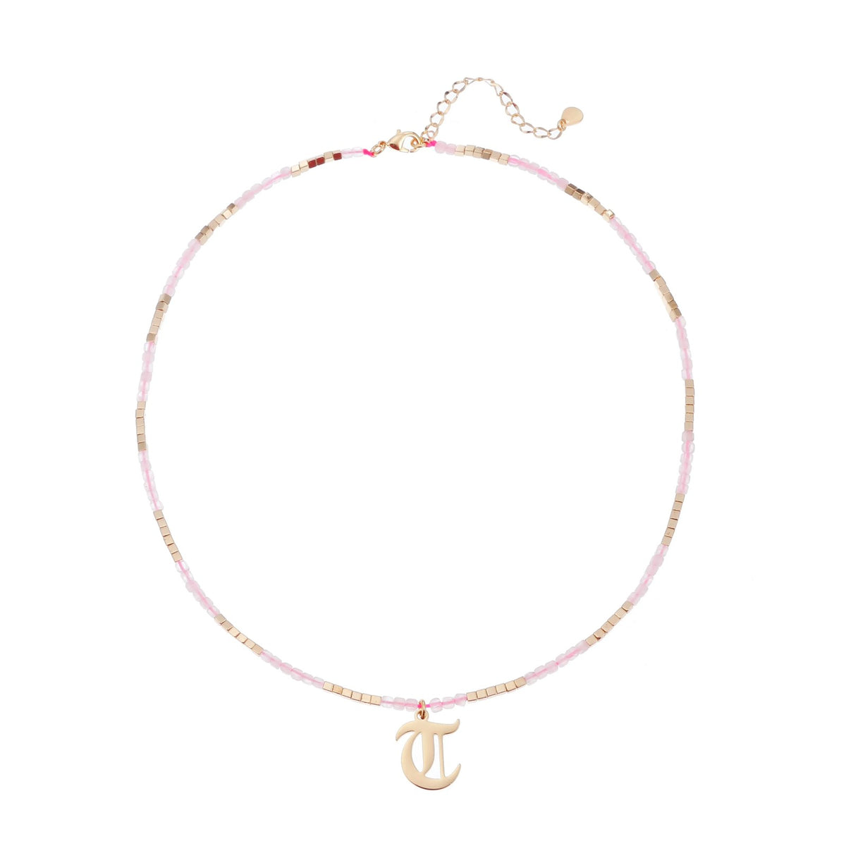 Old English Initial Beaded Necklace