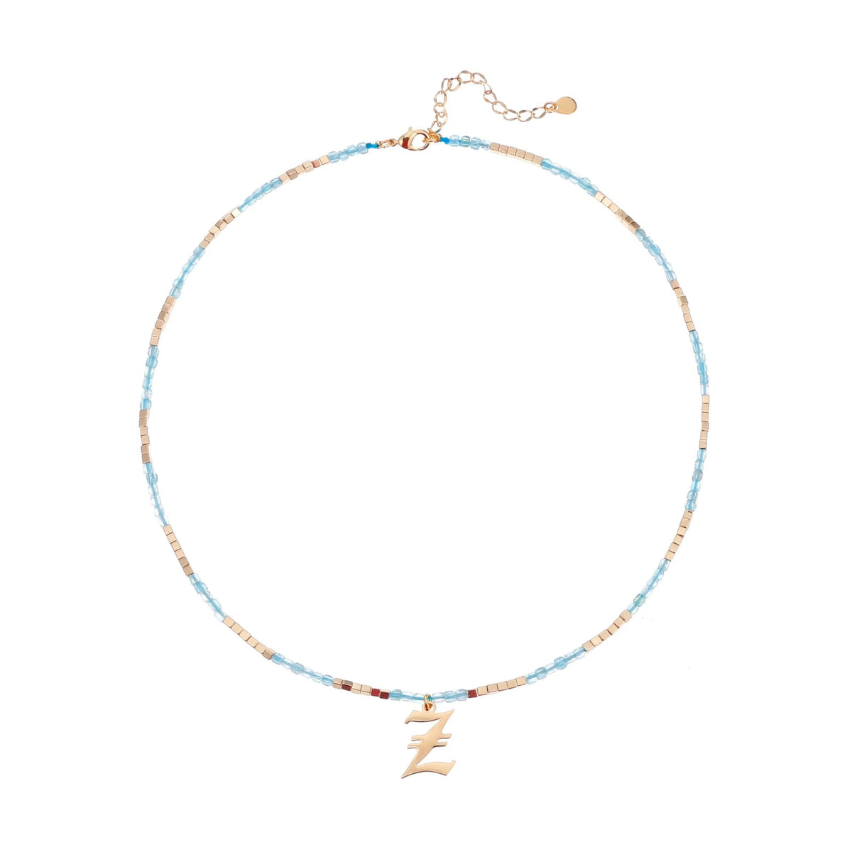 Old English Initial Beaded Necklace