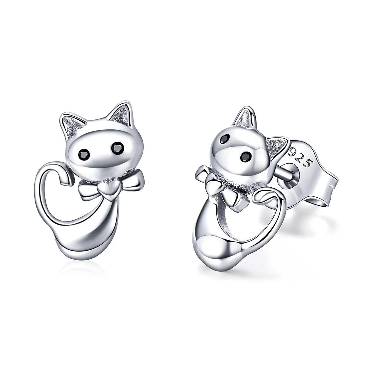 Bow Tie Cat Stud Earrings