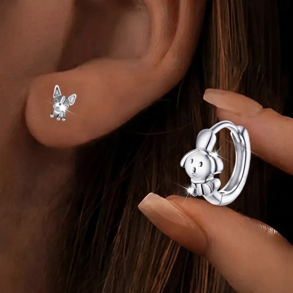 Puppy Hoop Earrings