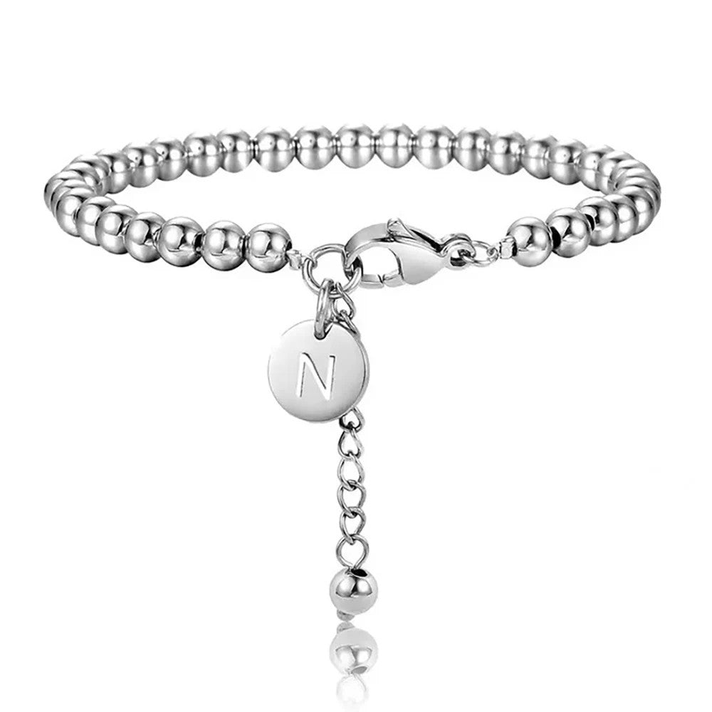 Adjustable Initial Bead Bracelet
