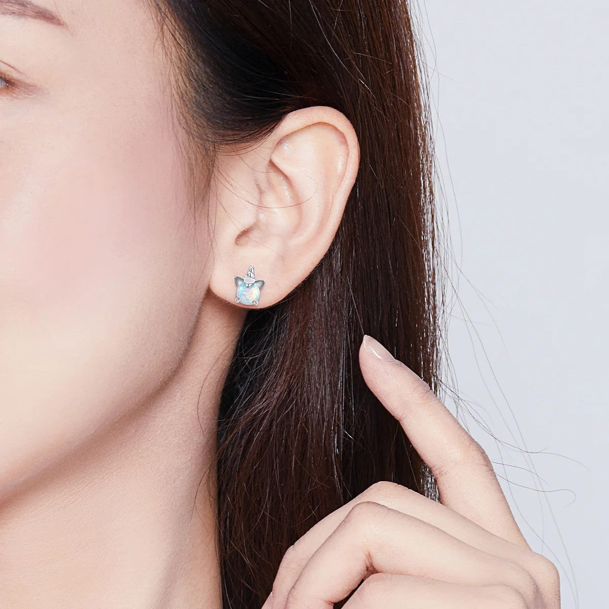 Opal Unicorn Stud Earrings