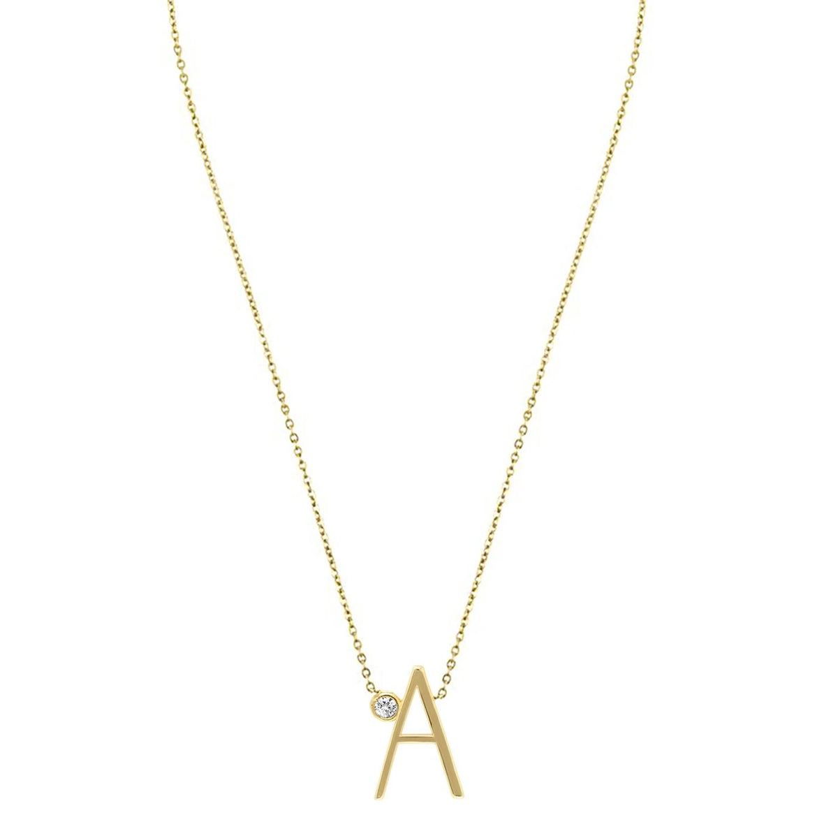 Crystal Initial Link Necklace