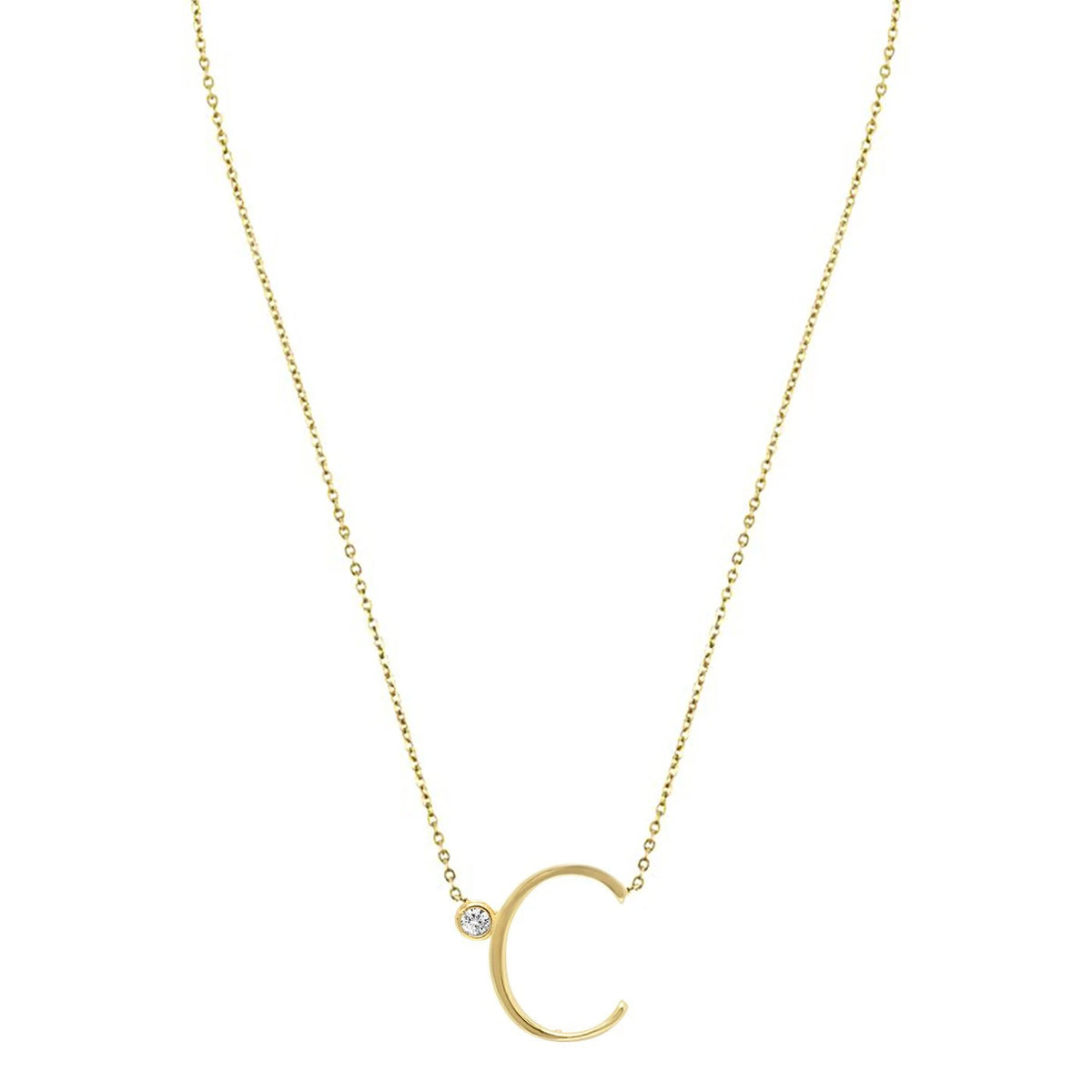 Crystal Initial Link Necklace