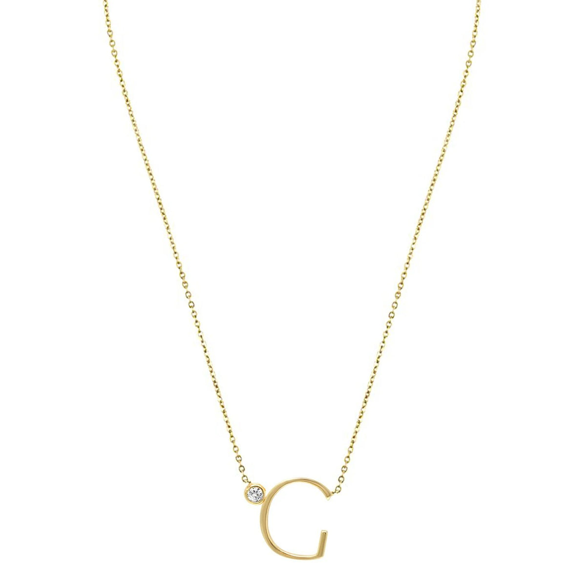 Crystal Initial Link Necklace