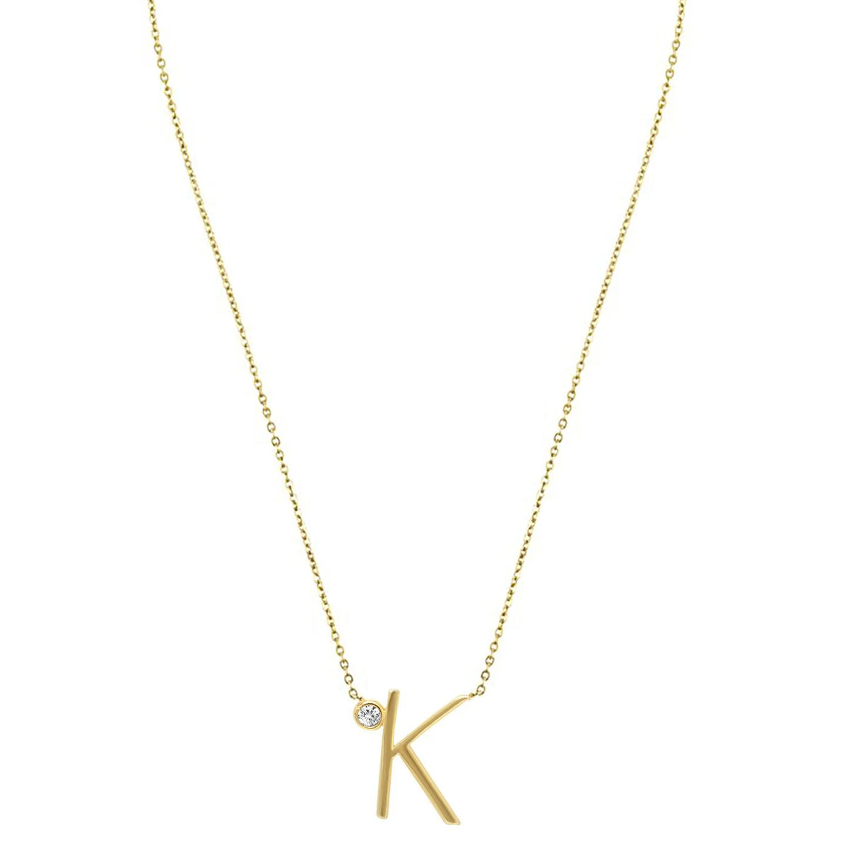 Crystal Initial Link Necklace