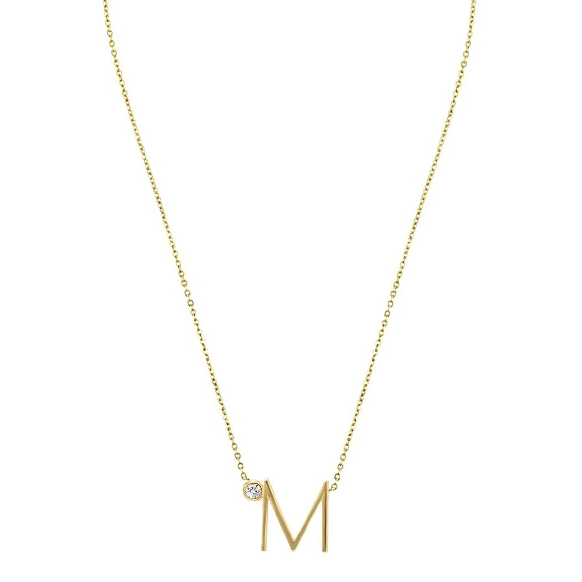 Crystal Initial Link Necklace