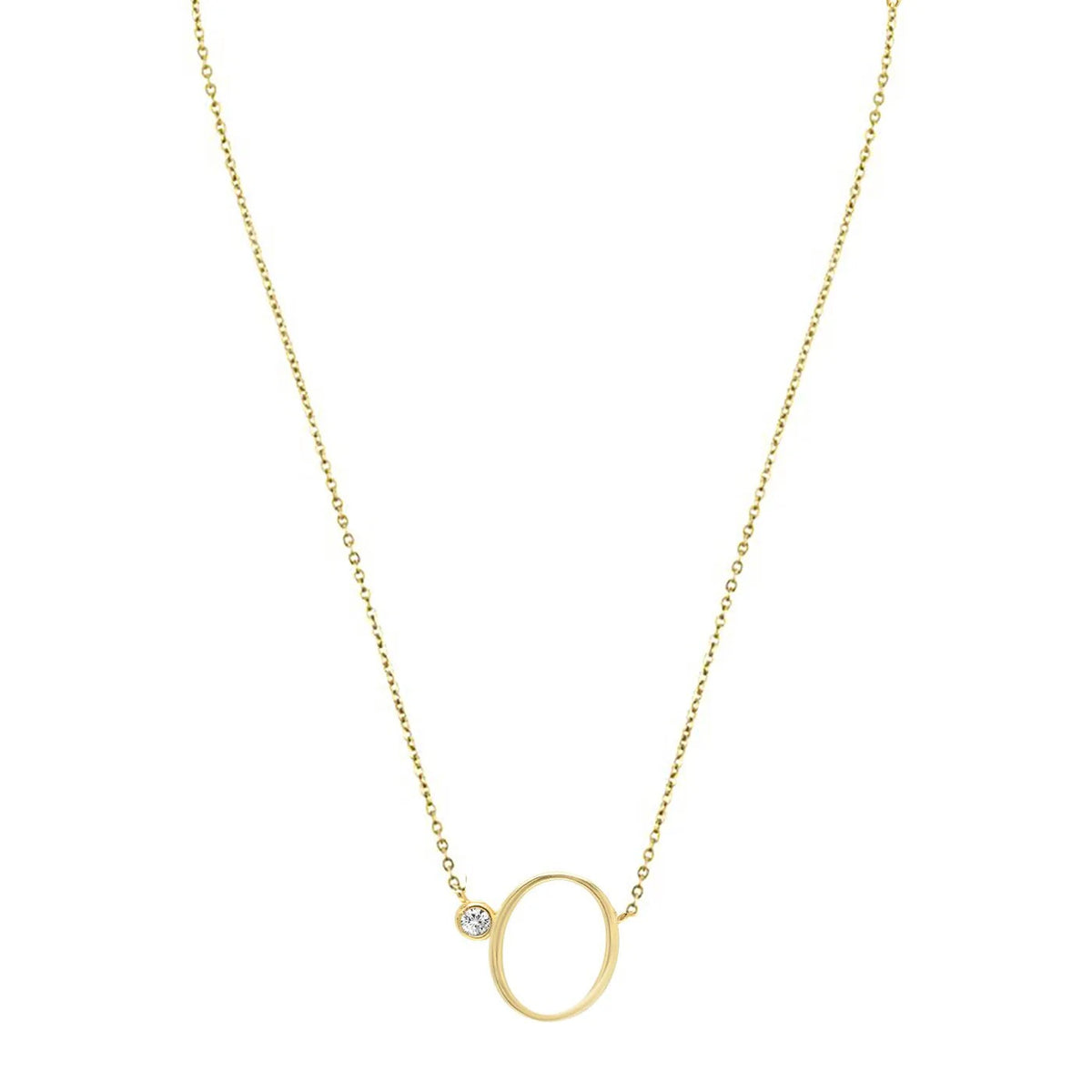 Crystal Initial Link Necklace