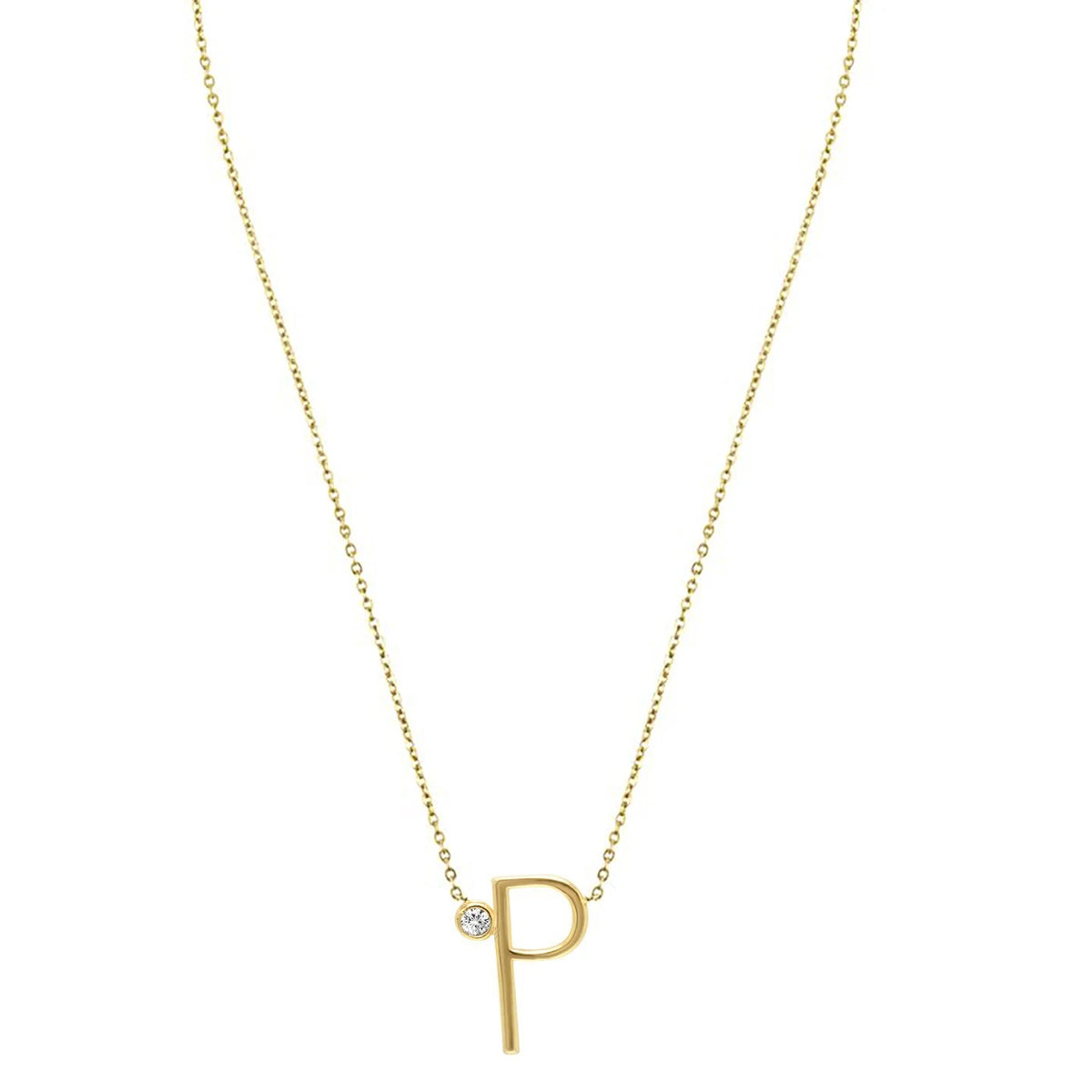 Crystal Initial Link Necklace