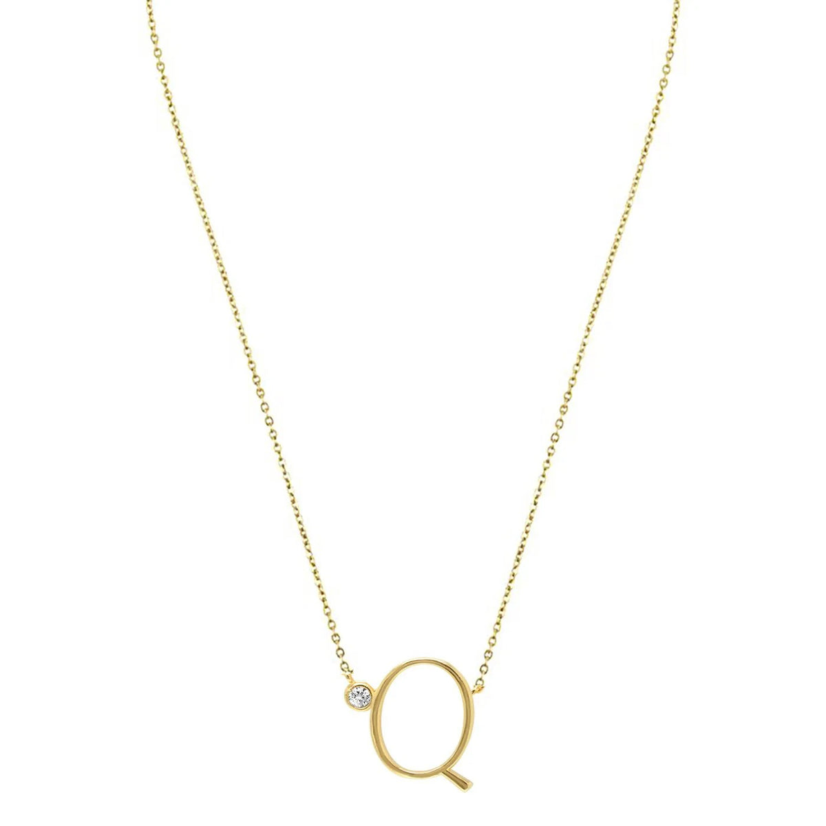 Crystal Initial Link Necklace
