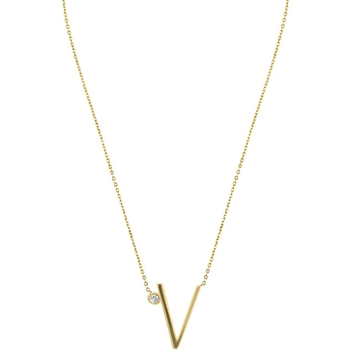 Crystal Initial Link Necklace