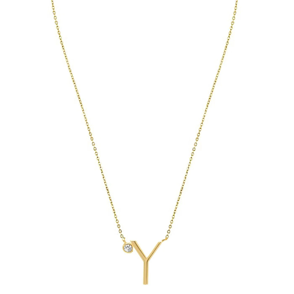 Crystal Initial Link Necklace