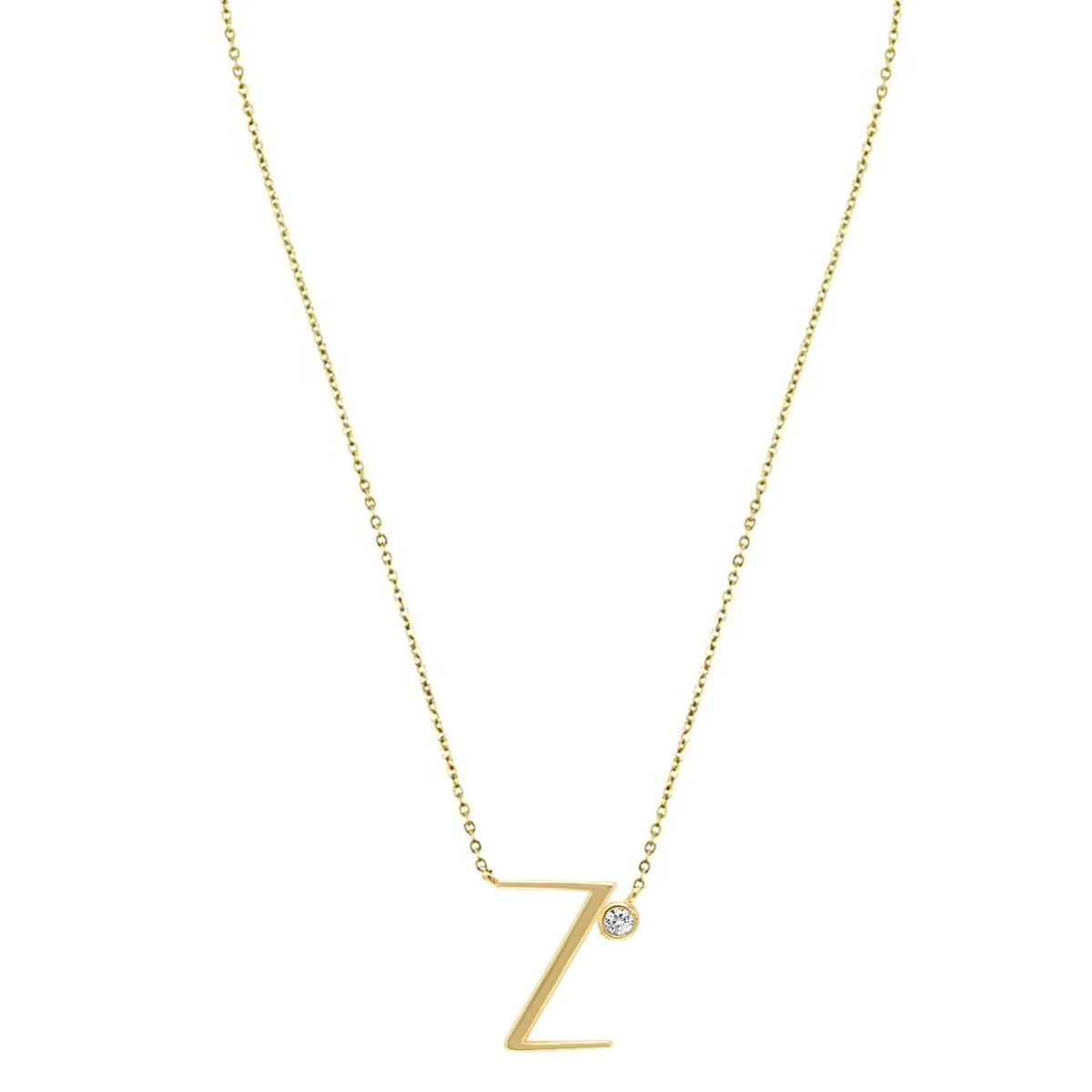 Crystal Initial Link Necklace