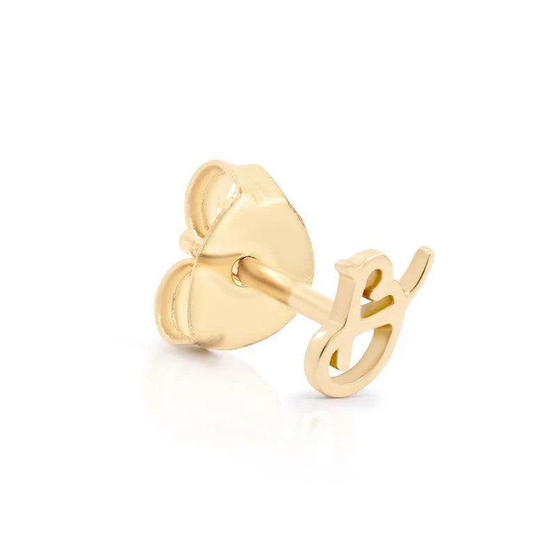 Cursive Letter A Stud Earrings