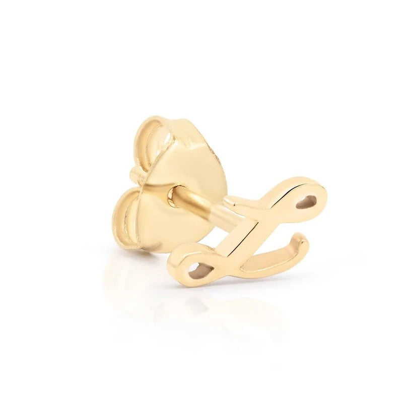 Cursive Letter A Stud Earrings