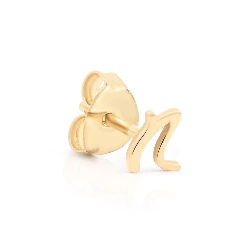 Cursive Letter A Stud Earrings
