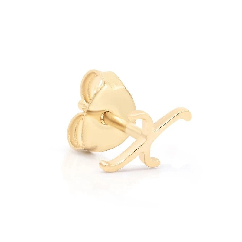Cursive Letter A Stud Earrings