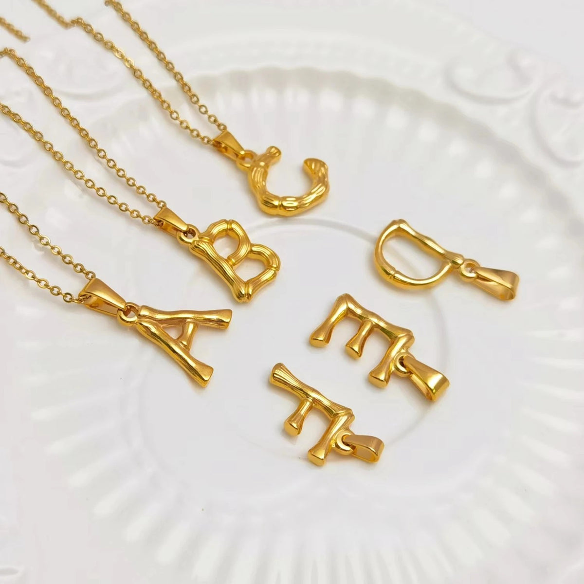 Puffy Letter Initial Necklace