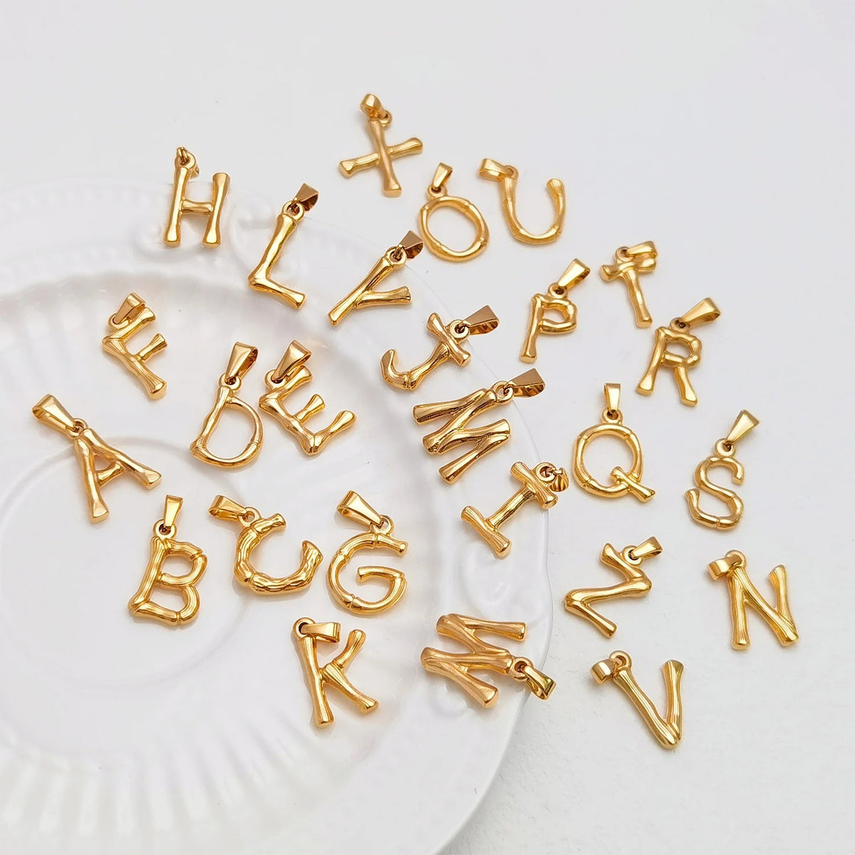Puffy Letter Initial Necklace
