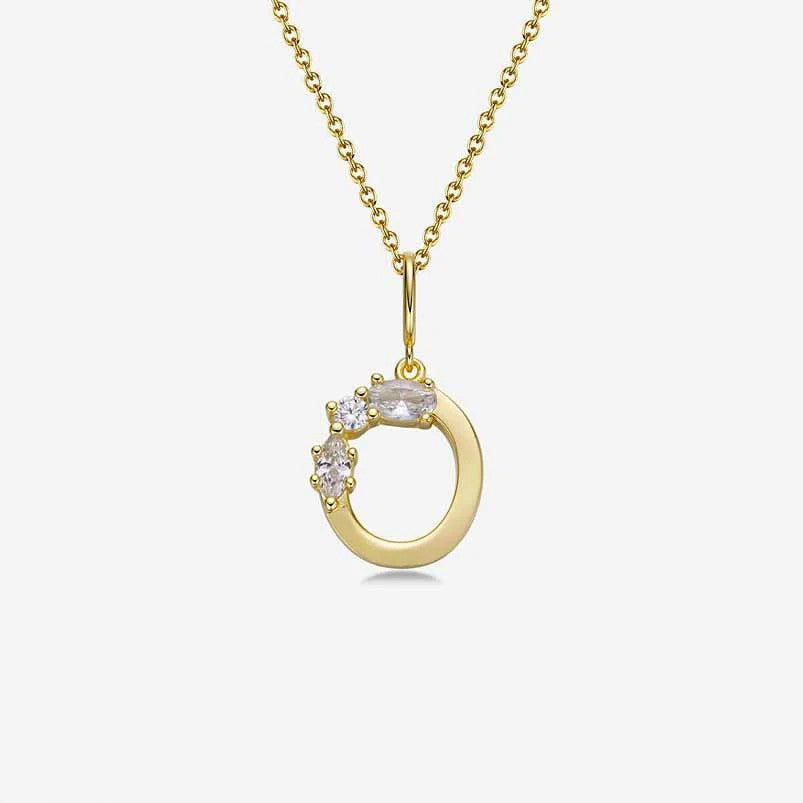 Mixed Cut Crystal Initial Necklace