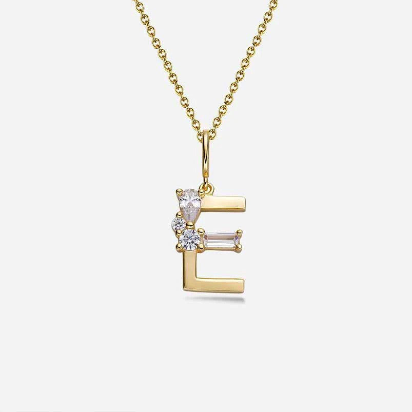 Mixed Cut Crystal Initial Necklace