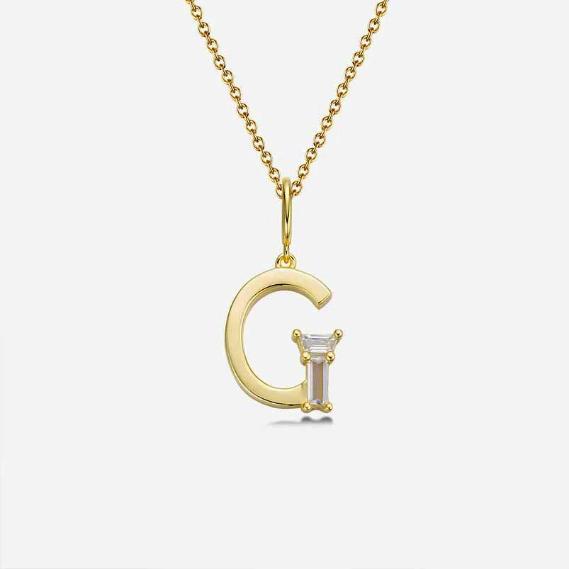 Mixed Cut Crystal Initial Necklace