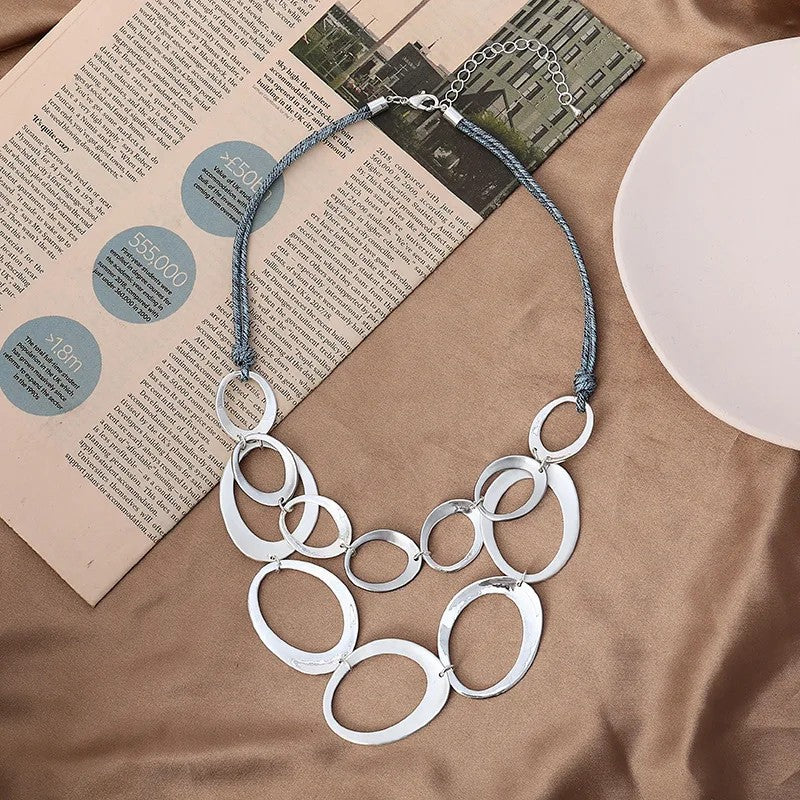 Interlocking Oval Statement Necklace