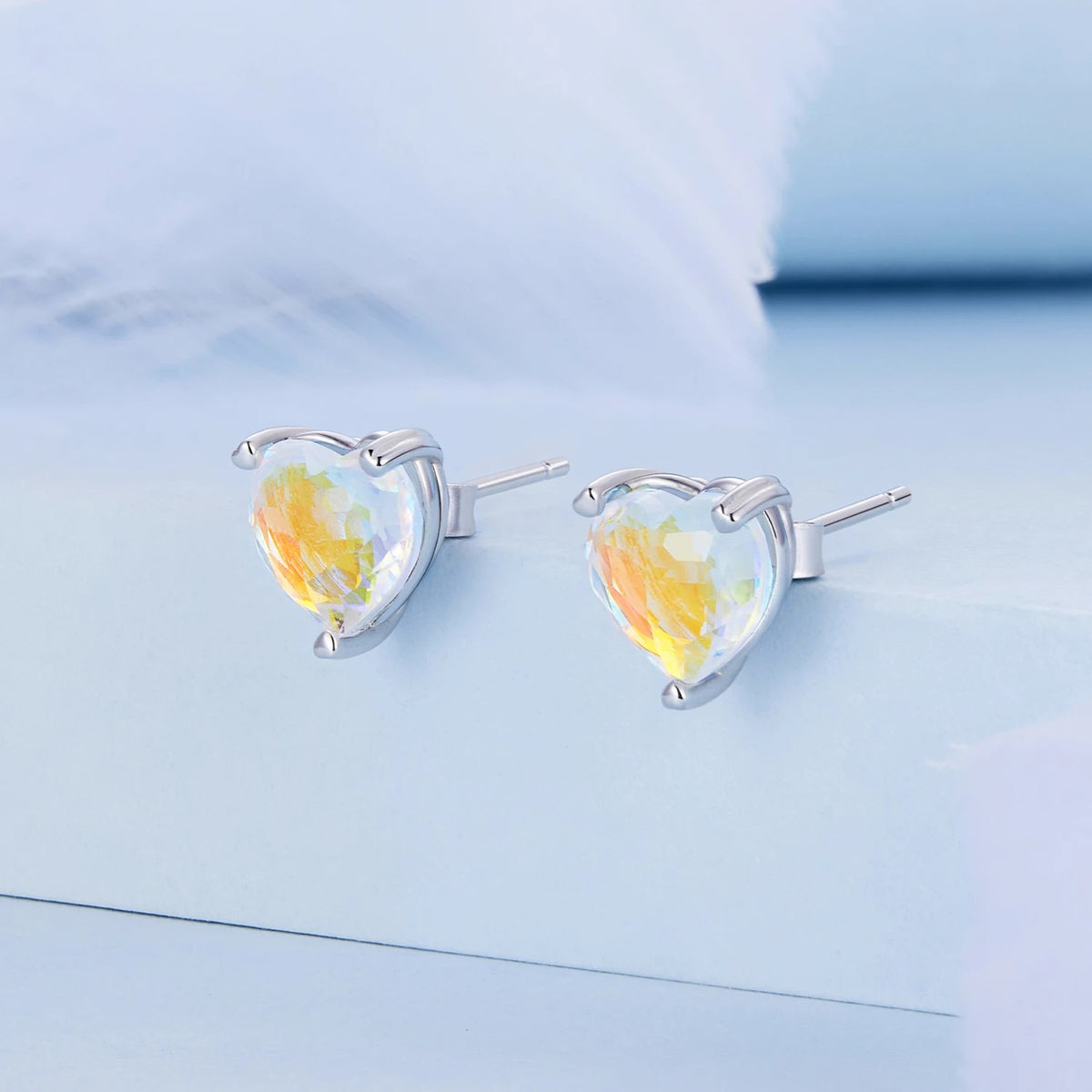 Aurora Heart Stud Earrings