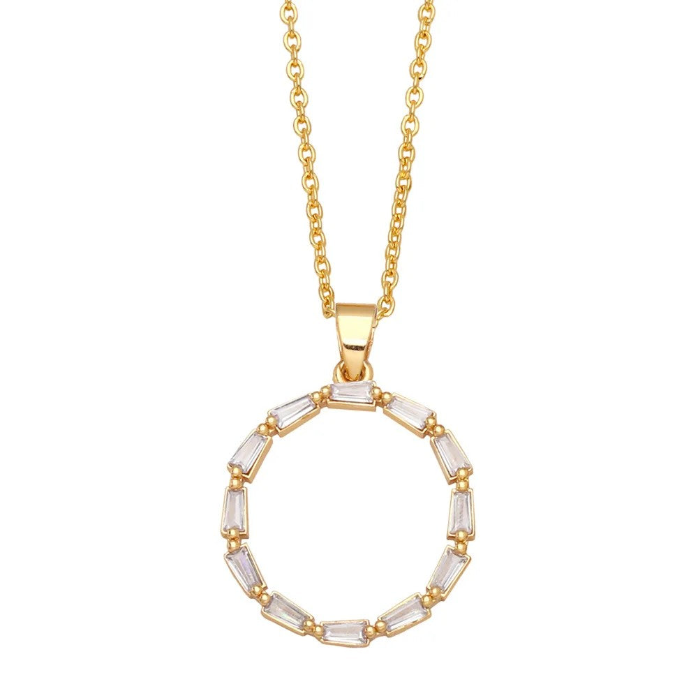 Baguette Crystal Letter A Necklace