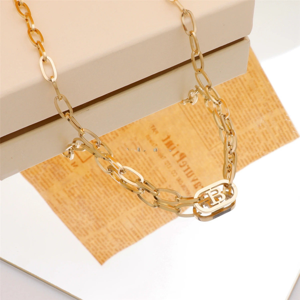 Initial B Link Necklace
