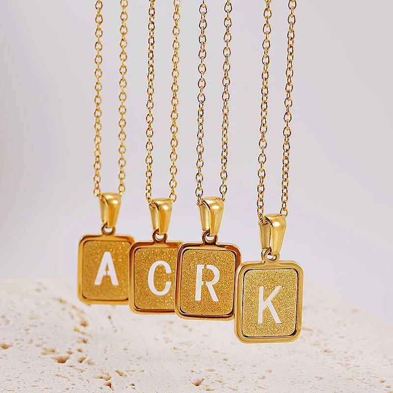 Glitter Initial Pendant Necklace