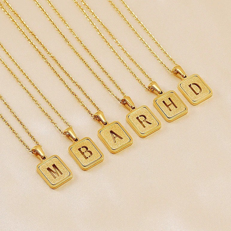 Glitter Initial Pendant Necklace
