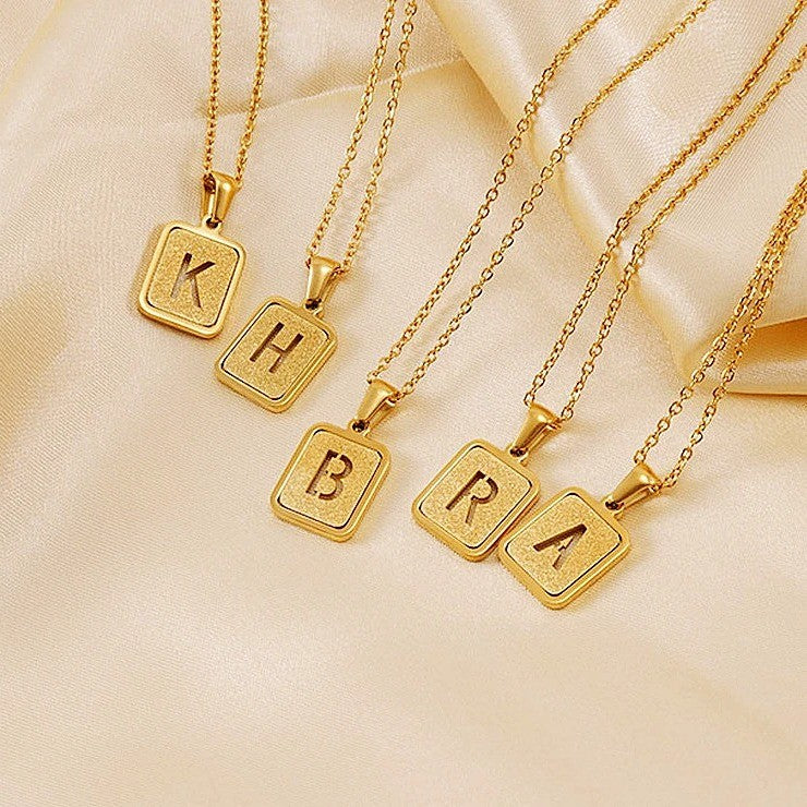 Glitter Initial Pendant Necklace