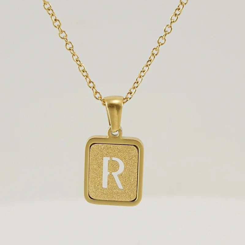 Glitter Initial Pendant Necklace