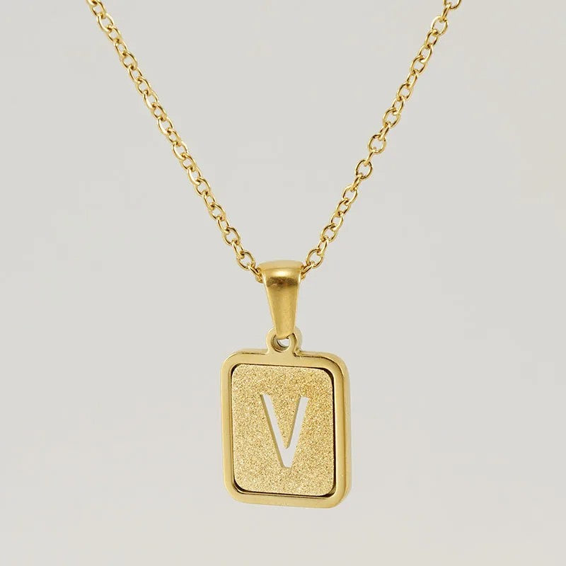 Glitter Initial Pendant Necklace