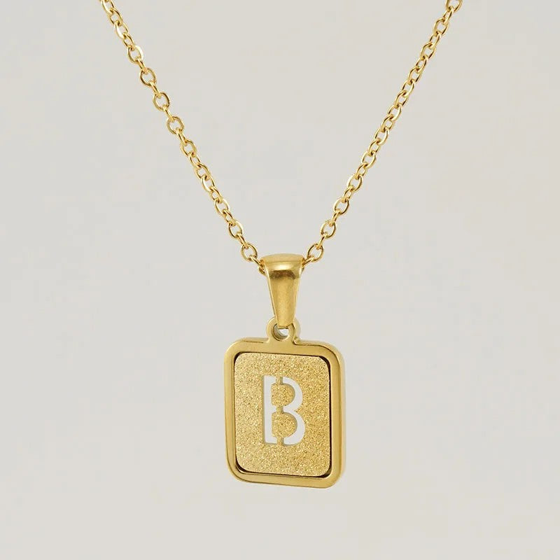 Glitter Initial Pendant Necklace