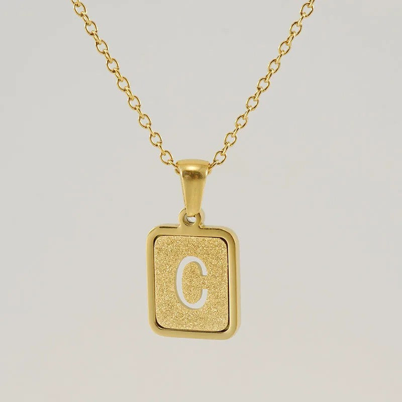 Glitter Initial Pendant Necklace