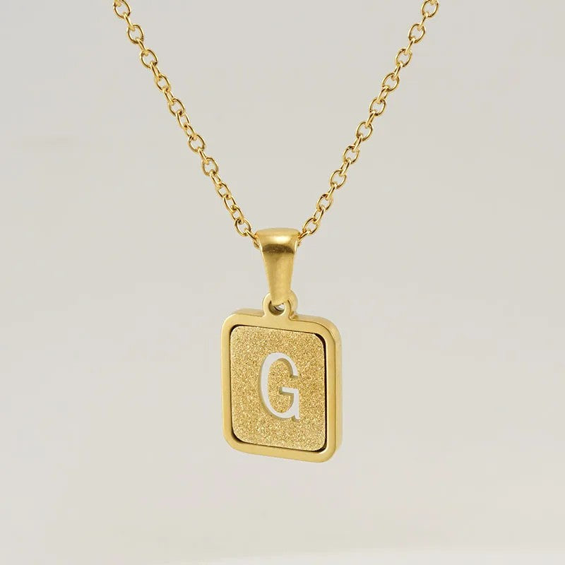 Glitter Initial Pendant Necklace