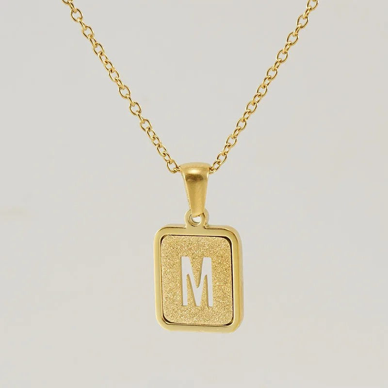 Glitter Initial Pendant Necklace